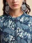 11ffa85f-6210-45ea-b7b2-34fc1ac7de231691666179291MIRCHIFASHIONWomenBluePrintedSequinnedKurta1