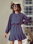 59f492fc-dcc6-44e1-9962-65da1d429ed01691153500774SASSAFRASBlueFloralPrintKeyholeNeckA-LineDress6