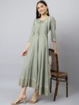 edeafd5c-1357-471b-8763-1419e67f3bc61674546370296KALINIWomenGreyStripedKeyholeNeckFlaredSleevesAnarkaliKurta1