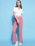 9c24460a-82ef-4c9e-9271-5fa34e5d386e1694585693687FITHUBWomenPeach-ColouredRelaxedStraightLegFlaredHigh-RiseEa1