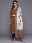 67a5eeeb-9925-4612-a901-c13323ae6f2d1681815221095-Indo-Era-Rust-Printed-Straight-Kurta-Trousers-With-Dupatta-S-1