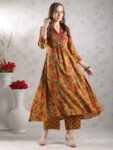42cd54a4-e285-4764-bb9b-f422a3155e8a1732010949343-KALINI–Floral-Printed-V-Neck-Anarkali-Kurta-with-T