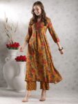 42cd54a4-e285-4764-bb9b-f422a3155e8a1732010949343-KALINI–Floral-Printed-V-Neck-Anarkali-Kurta-with-T