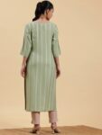 0780e809-d1f6-46f1-abec-902d6a68b4811709277026128LibasWomenStripedFlaredSleevesThreadWorkJacquardKurta1