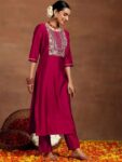 0341fa9e-3a34-43c0-8078-e85da77b9d9f1727865749060-Libas-Ethnic-Motifs-Yoke-Design-Sequinned-Straight-Kurta-Wit-1