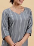 3a722085-7474-44df-9289-318ed74ba50c1709208150936LibasWomenStripedFlaredSleevesJacquardKaftanKurta1