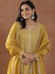 dfdf3427-5538-4659-8c77-77555437a4dc1738218421516-Libas-Mustard-Yellow-Floral-Embroidered-Sequinned-Straight-K-1