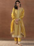 dfdf3427-5538-4659-8c77-77555437a4dc1738218421516-Libas-Mustard-Yellow-Floral-Embroidered-Sequinned-Straight-K-1