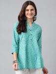 90509cc8-13ba-4ba5-b7af-1b949d397fba1716194394787ANANDITAGeometricPrintMandarinCollarCottonTop6