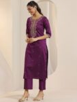8d4cec75-e5c4-4919-aa86-116d62ec3a3e1742046212396-Libas-Floral-Embroidered-Notch-Neck-Sequinned-Kurta-With-Tro-5