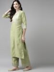 f8beedd9-1a10-4cc1-a786-3b20af96b55c1634541507245IndoEraSolidGreenStraightKurtaPalazzoWithDupattaSet1
