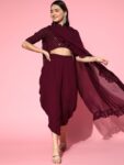 403f66fd-2335-4180-97f3-8300a0a615561637039903586-Libas-Burgundy-Pure-Georgette-Dhoti-Saree-with-Detachable-Pa-3
