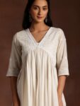 acaf4563-1c71-41e3-aad6-aca29d2d61711711431103558Offwhitefloralembroidereda-linehighslitkurtawithembroideredp1