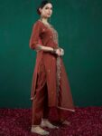 3e3a0de0-92dc-44bd-9192-2c7e339095571709014539070IndoEraRustEmbroideredStraightKurtaTrousersWithDupattaset1
