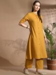 aa44adbb-c544-4acd-a1df-25eabcf3a9cf1716637454852KALINIWomenKanthaWorkA-LineKurtaWithPantSetSmall-Yellow1