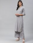 72edcfa5-07d1-4bc7-8c1d-a49393c5c0cd1696325725939KALINIWomenGreyFloralPrintedRegularPureCottonKurtawithPalazz6