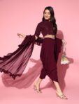 403f66fd-2335-4180-97f3-8300a0a615561637039903586-Libas-Burgundy-Pure-Georgette-Dhoti-Saree-with-Detachable-Pa-3