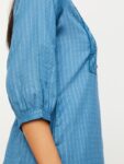 604dc1a1-3d8d-432d-b264-721abf2ebf851696516070958maxWomenBlueGeometricStripedFlaredSleevesThreadWorkKurta1