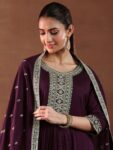 imgi_102_00d5eea2-d880-49b8-8e1c-0d7aacf6a5c01734355012659-Libas-Burgundy-Ethnic-Motifs-Yoke-Design-Pleated-Sequinned-K-2