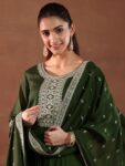 imgi_37_03b95562-a25a-4d4d-9599-def18bcd61ee1734355089209-Libas-Green-and-Silver-Floral-Zari-Yoke-Design-Pleated-A-Lin-1