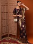 imgi_24_59eae3ad-dab4-41e7-aadc-1f844755335c1685007905298AnoukBurgundySilkBlendEthnicWovenDesignFestiveSareewithMatch1