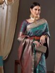 imgi_27_bced59e1-2d62-416f-9119-59177cdadfc91673369343828AnoukTealCoralWovenDesignZariSilkBlendBanarasiSaree1