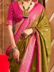 imgi_28_6f40080a-c90e-4a15-9a64-de3e5bf906c41716904503677AnoukOliveSilkBlendEthnicWovenDesignTraditionalWearSareewith1