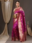 imgi_28_95611de1-2f5b-470d-b810-7794275491e51673369425265AnoukMagentaGold-TonedWovenDesignZariSilkBlendBanarasiSaree1