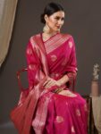 imgi_28_6b28f3d9-1c03-41d3-8336-b09a3f1c727f1673369335691AnoukPinkGold-TonedWovenDesignZariSilkBlendBanarasiSaree1