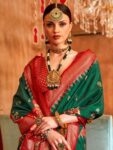 imgi_17_ba3e689b-1680-4b64-b083-7089cac2bd6b1716958690079AnoukGreenSilkBlendEthnicWovenDesignTraditionalWearSareewith1
