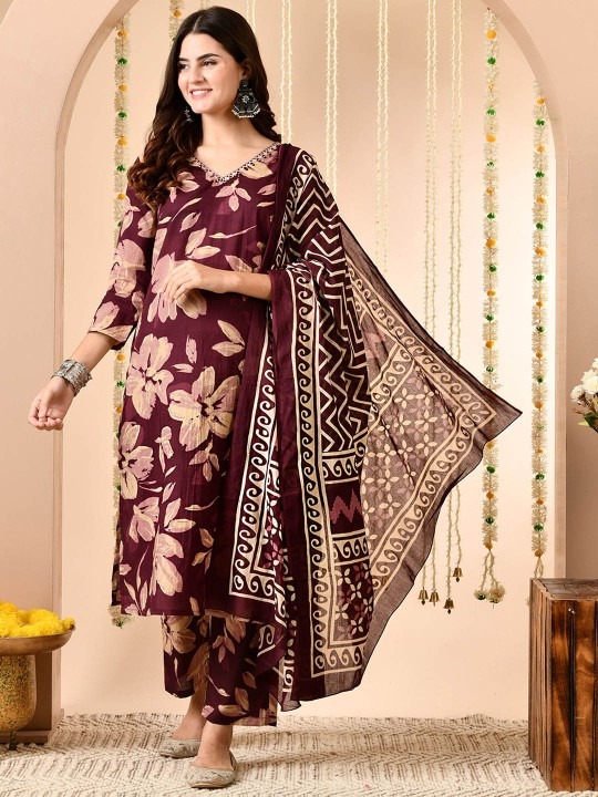 imgi_43_73438df8-ef74-41f1-b7a2-d433eca7b4de1740401069072-Anouk-Women-Floral-Printed-Regular-Pure-Cotton-Kurta-with-Tr-7